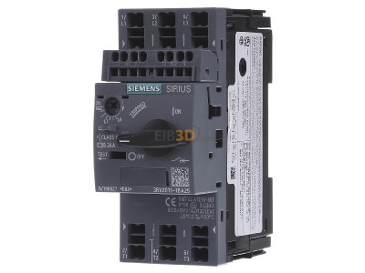 Front view Siemens 3RV2011-1BA25 Motor protection circuit-breaker 2A 
