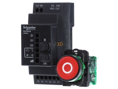 Front view Schneider Electric XB5RFA02 Complete push button 
