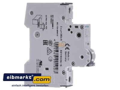 View on the left Siemens Indus.Sector 5SY4106-5 Miniature circuit breaker 1-p A6A
