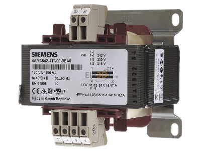 Frontansicht Siemens 4AM3842-4TN00-0EA0 1Ph. Transformator, 