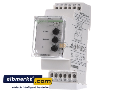 Frontansicht Schneider Electric RM35UA11MW Spannungswchter 0,05-5V Un24-240V 2W 