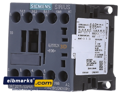 Frontansicht Siemens Indus.Sector 3RT2015-1AP61 Schtz 3kW/400V 1S 220VAC 