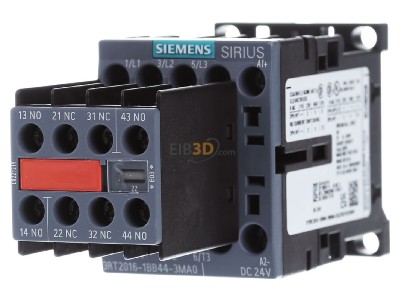 Frontansicht Siemens 3RT2016-1BB44-3MA0 Schtz 4kW/400V 2S+2 24VDC 