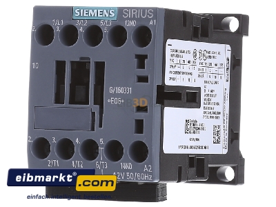 Front view Siemens Indus.Sector 3RT2018-1AD01 Magnet contactor 16A 42VAC 0VDC 
