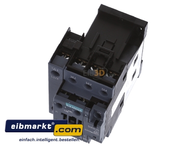 View up front Siemens Indus.Sector 3RT2325-1AB00 Magnet contactor 15,5A 24VAC 0VDC
