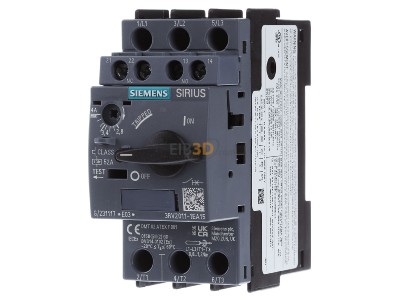 Frontansicht Siemens 3RV2011-1EA15 Leistungsschalter A-ausl. 2,8-4A N52A 