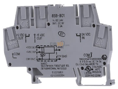 Back view WAGO 859-801 DC-power supply 
