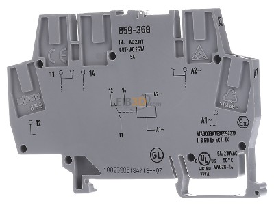 Back view WAGO 859-368 Switching relay AC 230V 5A 

