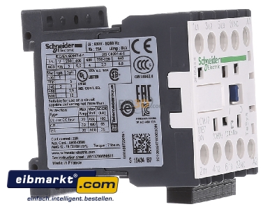 View on the left Schneider Electric LC1K1201B7 Magnet contactor 12A 24VAC
