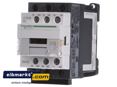Front view Schneider Electric LC1D12FD Magnet contactor 12A 110VDC - 
