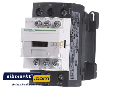 Front view Schneider Electric LC1D326B7 Magnet contactor 32A 24VAC - 
