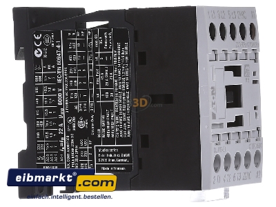 View on the left Eaton (Moeller) DILM15-01(230V50HZ) Magnet contactor 15A 230VAC
