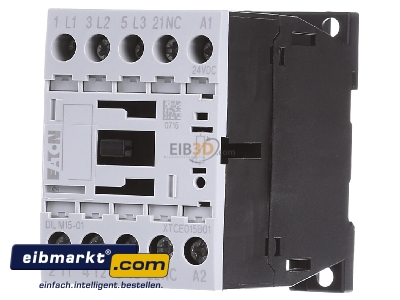 Front view Eaton (Moeller) DILM15-01(24VDC) Magnet contactor 15,5A 24VDC
