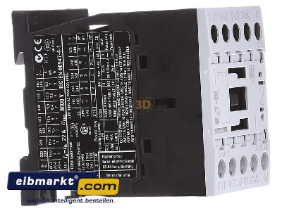 View on the left Eaton (Moeller) DILM15-01(24VDC) Magnet contactor 15,5A 24VDC
