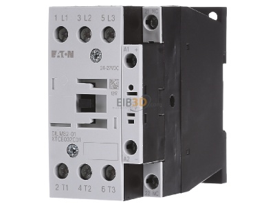 Front view Eaton DILM32-01(RDC24) Magnet contactor 32A 24...27VDC 
