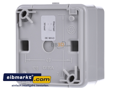 Back view Gira 010630 Two-way switch surface mounted grey - 
