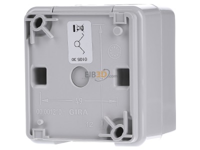 Back view Gira 010530 Series switch surface mounted grey 10530
