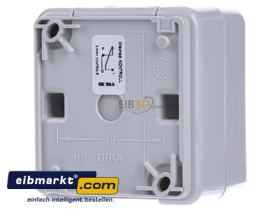 Back view Gira 011630 Two-way switch surface mounted grey
