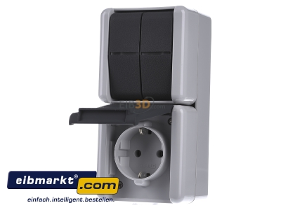 Front view Jung 875 W Combination switch/wall socket outlet
