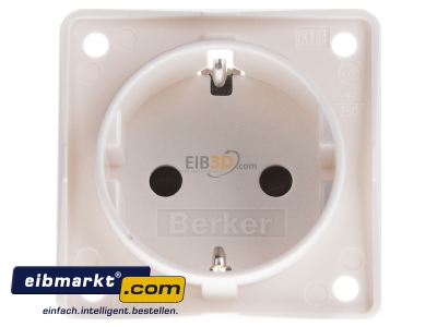 Front view Socket outlet protective contact white 947792502 Berker 947792502
