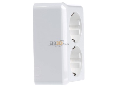 Ansicht links Elso 395404 Steckdose rw AP20 2-fach 