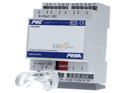 Frontansicht Peha D 940/24 EM R� Eingangsmodul 24VDC 16R�ckmeld. 