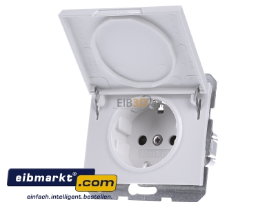 Front view Berker 47517109 Socket outlet protective contact white
