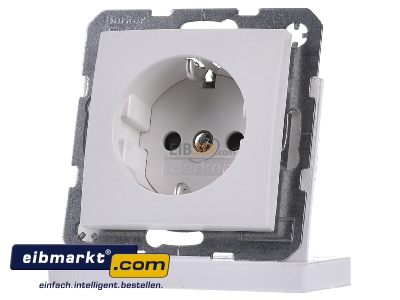 Front view Berker 41231909 Socket outlet protective contact white
