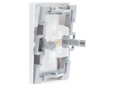 View on the right Gira 029627 Cover plate for switch/push button white 
