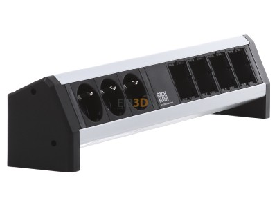 View on the left Bachmann 902.003 Socket outlet strip black 
