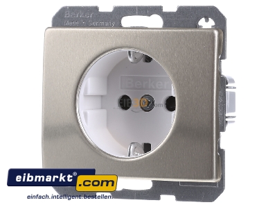 Front view Berker 41340002 Socket outlet protective contact gold

