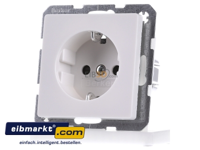 Front view Berker 41236089 Socket outlet protective contact white - 
