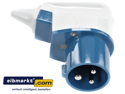 Ansicht oben vorne CEE-Winkelstecker 3-polig 16A Verbind.systeme 578101 Berker 578101