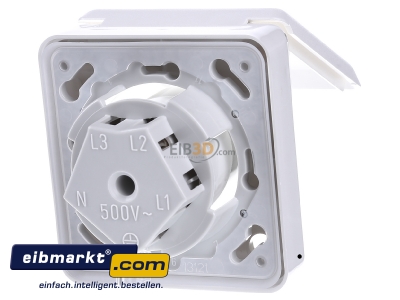 Ansicht hinten Berker 578501 CEE-Steckdose 5-polig Eb 16A m.Klappdeckel 