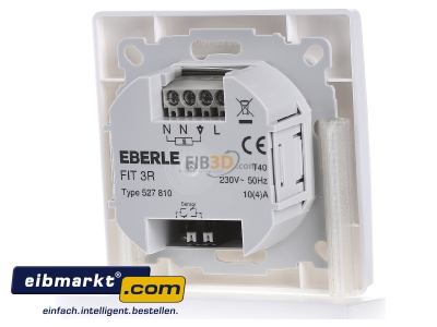Back view Eberle Controls FIT 3 R / blau Clock thermostat digital white - 
