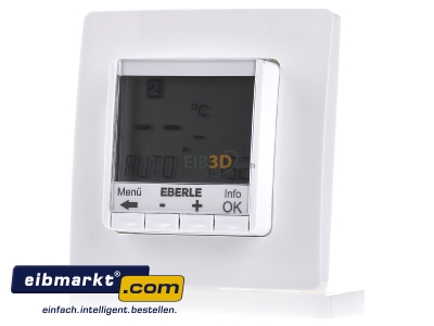 Front view Eberle Controls FIT 3 R / wei Clock thermostat digital white 

