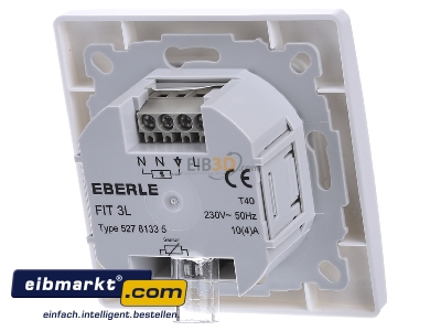 Back view Eberle Controls FIT 3L / blau Clock thermostat digital white
