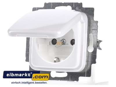 Front view Busch-Jaeger 20 EUKB-214 Socket outlet protective contact white 
