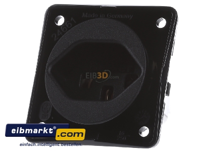 Front view Berker 962592503 Socket outlet Swiss norm type 23 black - 
