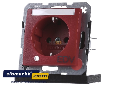 Front view Berker 41101915 Socket outlet protective contact red - 
