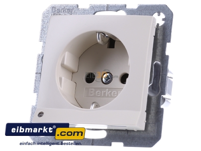 Frontansicht Berker 41098982 SCHUKO-Steckdose ws/gl LED-Orientierungsl. 