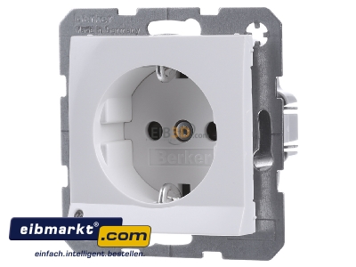 Front view Berker 41098989 Socket outlet protective contact white
