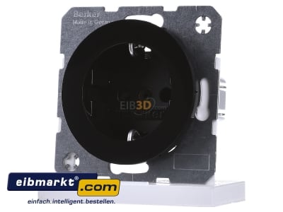 Front view Berker 41232045 Socket outlet protective contact black
