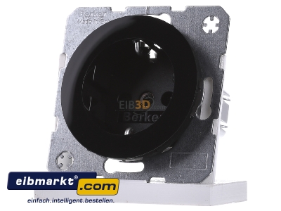 Front view Berker 47232045 Socket outlet protective contact black
