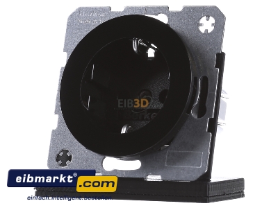 Front view Berker 47432045 Socket outlet protective contact black 
