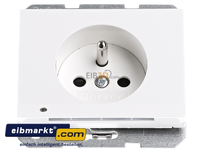 Front view Berker 6765107009 Socket outlet earthing pin white
