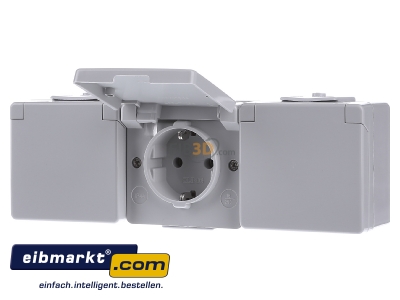 Front view Jung 623 W Socket outlet protective contact grey
