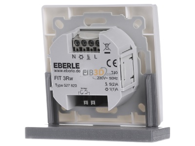 Back view Eberle FIT 3Rw / wei Clock thermostat digital white 

