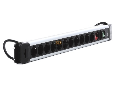 View on the left Bachmann 330.103 Socket outlet strip black 
