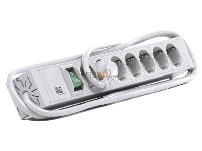 View on the left Bachmann 333.600 19-inch power strip, multiple socket 7-fold PVC, 7x Schuko 1x switch, 
